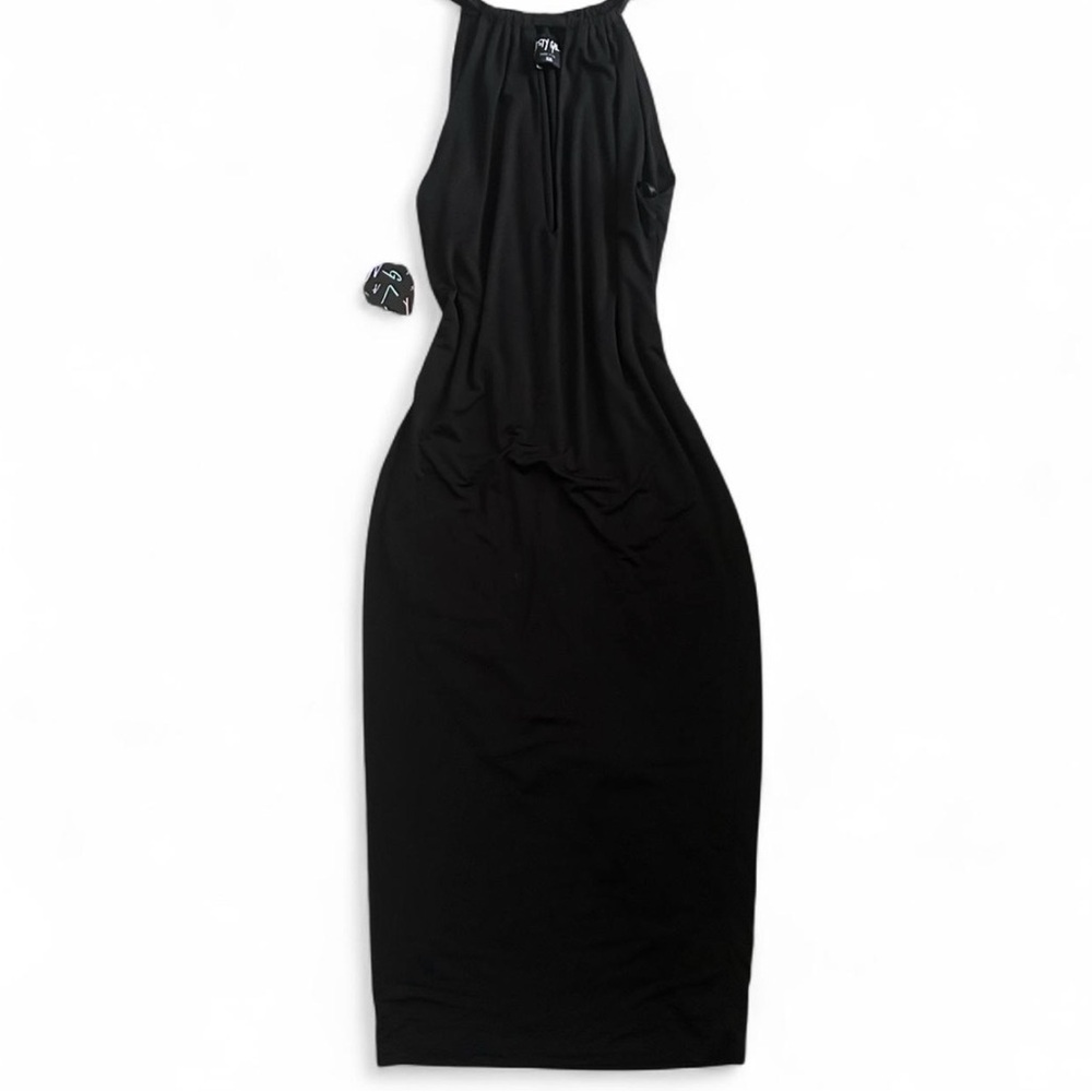 Nasty Gal Black Halter Cut Out Midi Dress